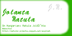 jolanta matula business card